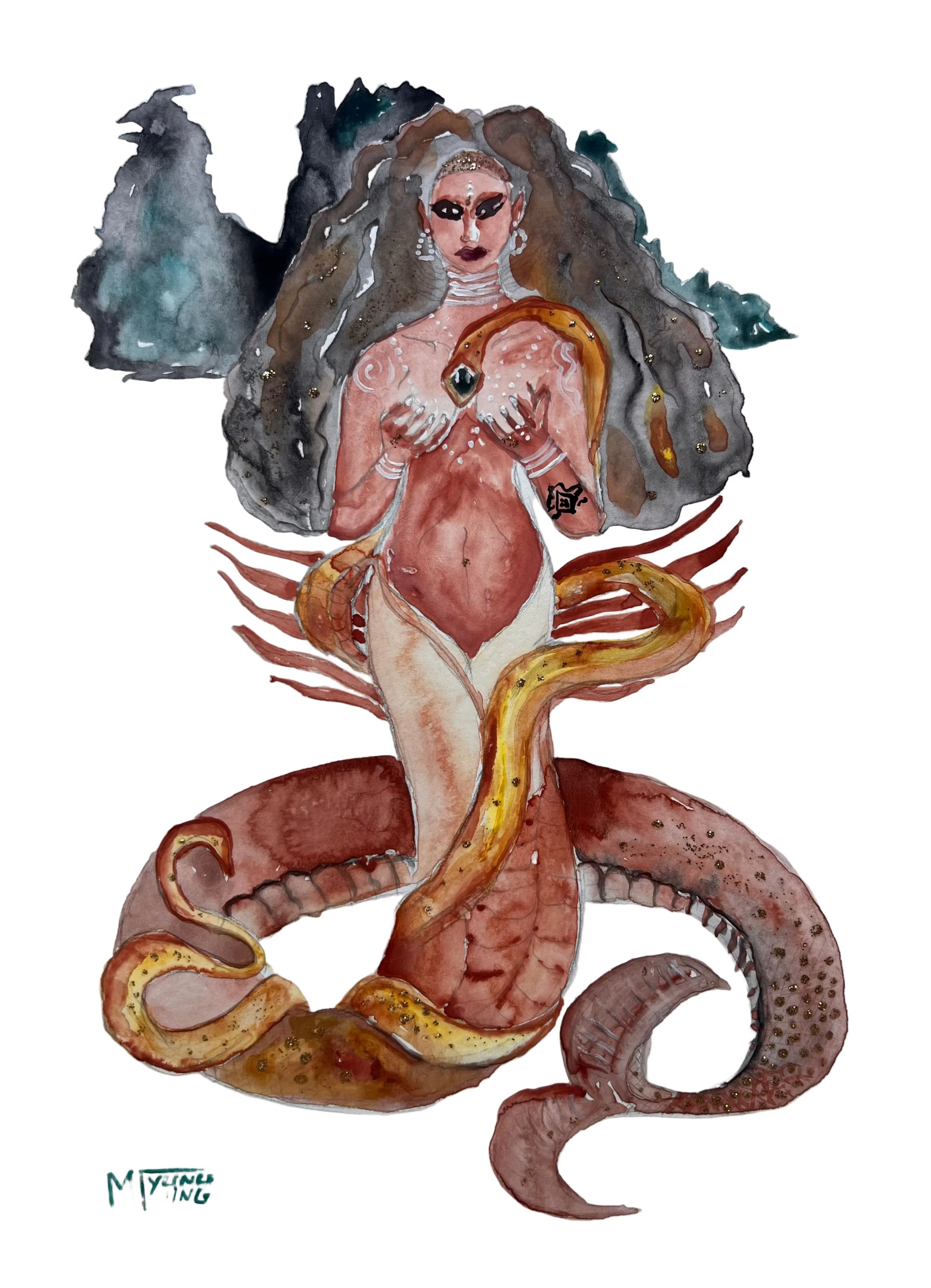 Tirage aquarelle Yemanja - Artiste Nouvelle-Calédonie